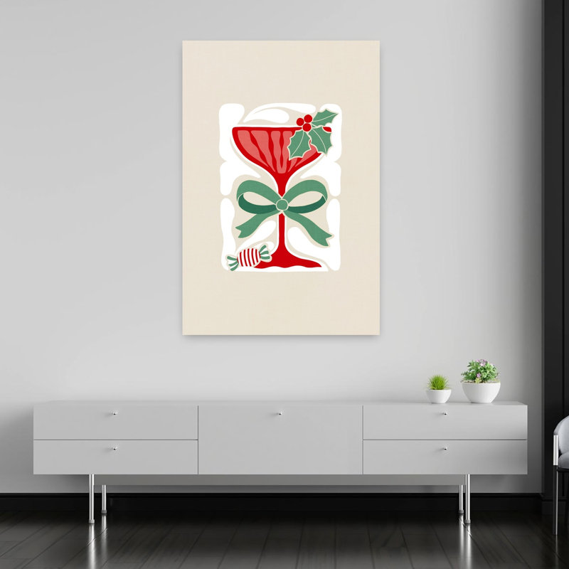 «Festive Cocktail Cheer», impression d'art rétro rétro, H 60 po x l 40 po