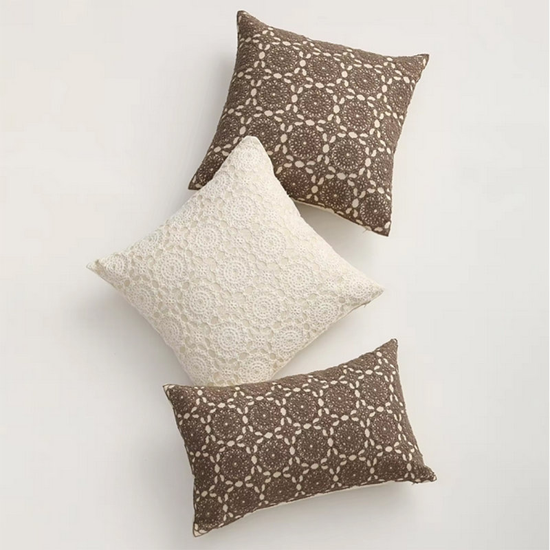 Geometric Pillow Cover, Brown Geometric, 12"H x 20"W, Rectangular