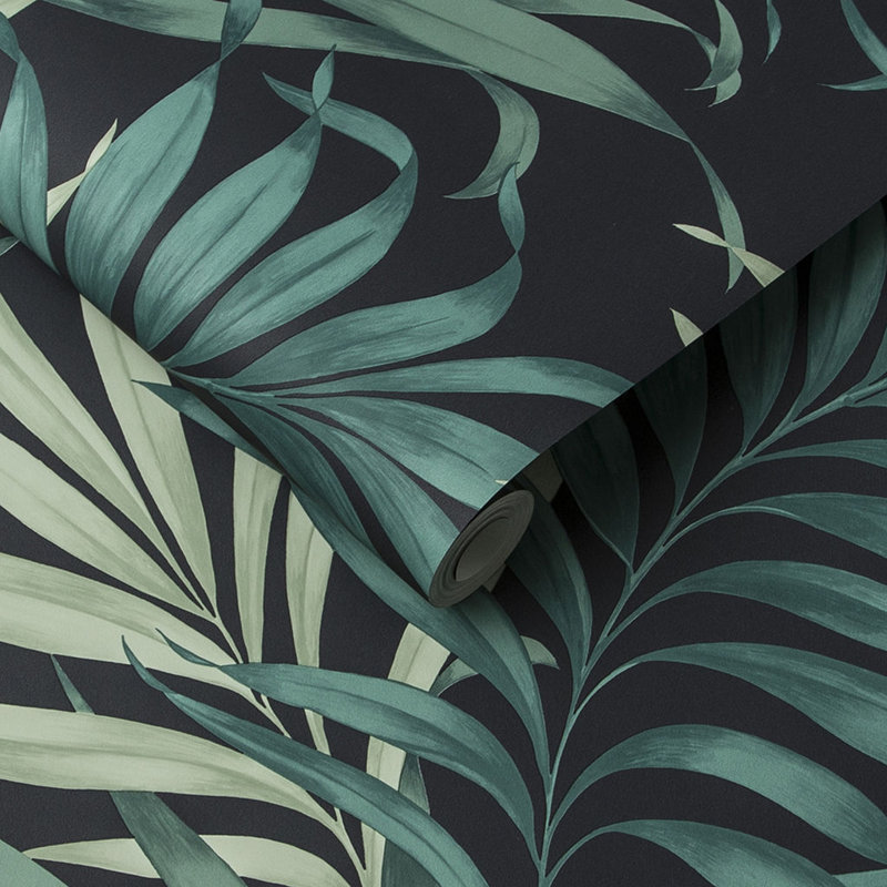 Yasuni Floral Metallic Wallpaper Roll, Midnight