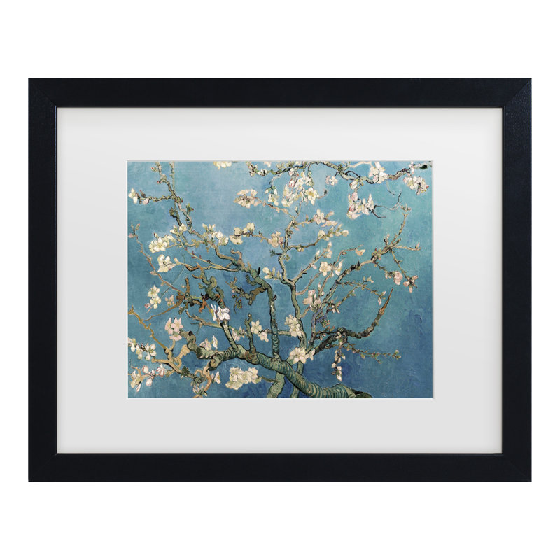 «Almond Blossoms» par Vincent Van Gogh, H 18 po x l 22 po x P 0,75 po, Noir