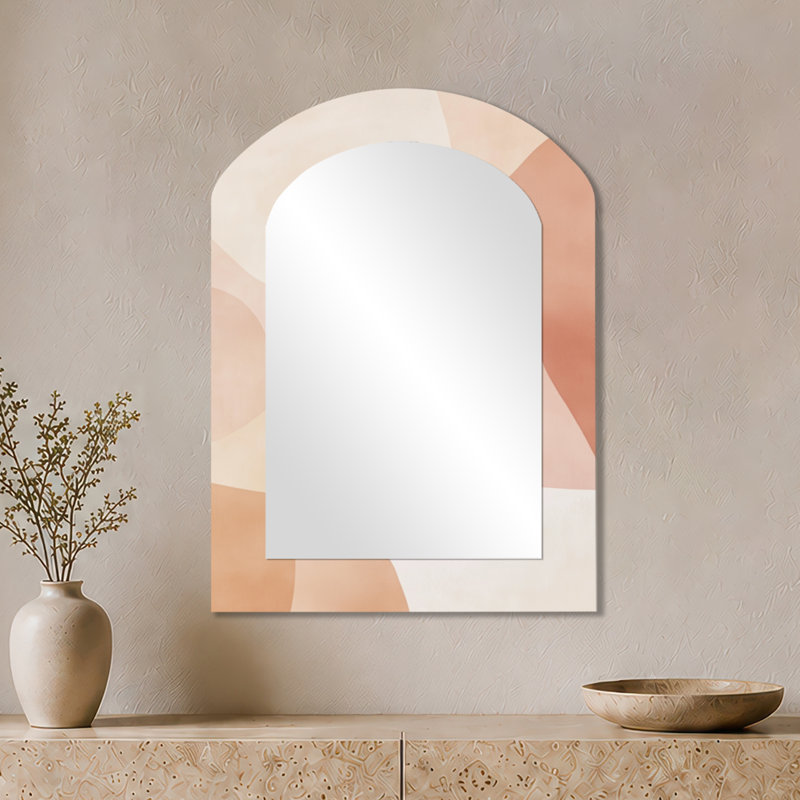 Miroir mural rose en métal Minimalist, 34" x 25"
