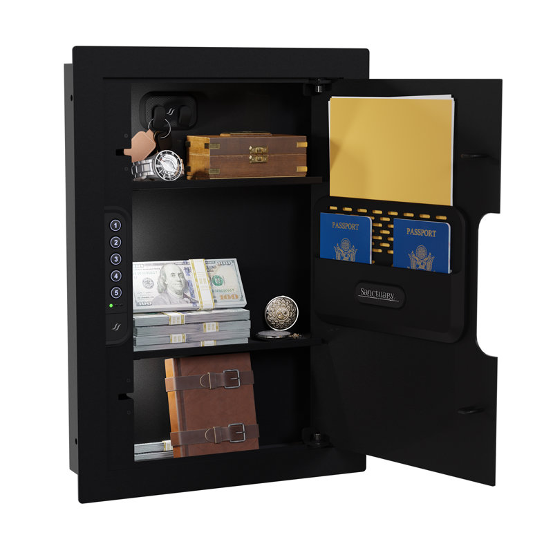 Sanctuary In-Wall Vault with Electronic Lock, Black