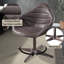 Fauteuil pivotant en cuir de couleur ébène, pieds pour le soutien du bureau, confort du dossier