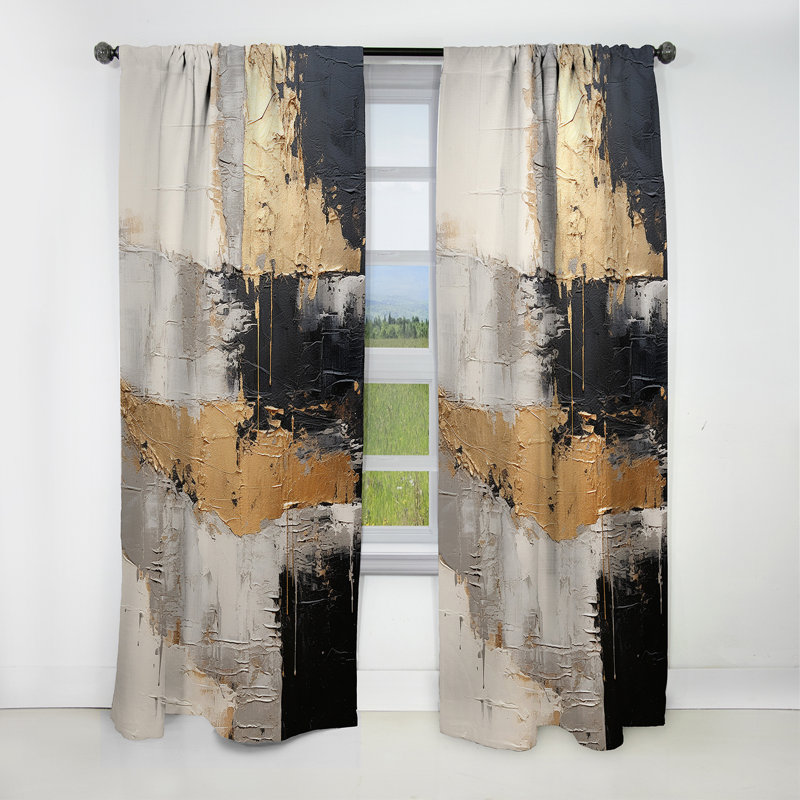 Diego - Spirals Curtain - Blackout Abstract Curtain - 1 Panels, 52" W x 63" L