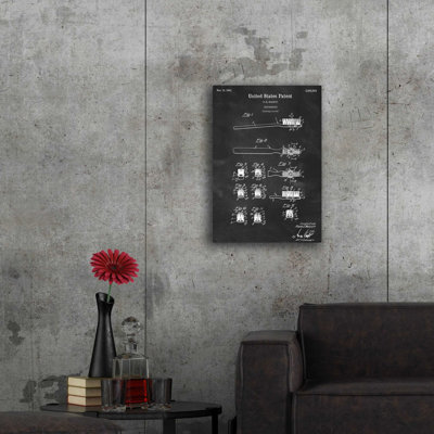 «Toothbrush Blueprint Vernis Chalkboard» par Art mural en verre acrylique