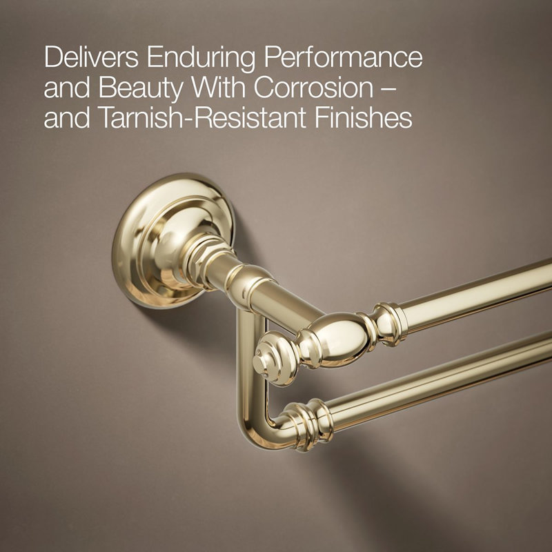 Artifacts® Double 24" Wall Mounted Towel Bar, Vibrant French Gold