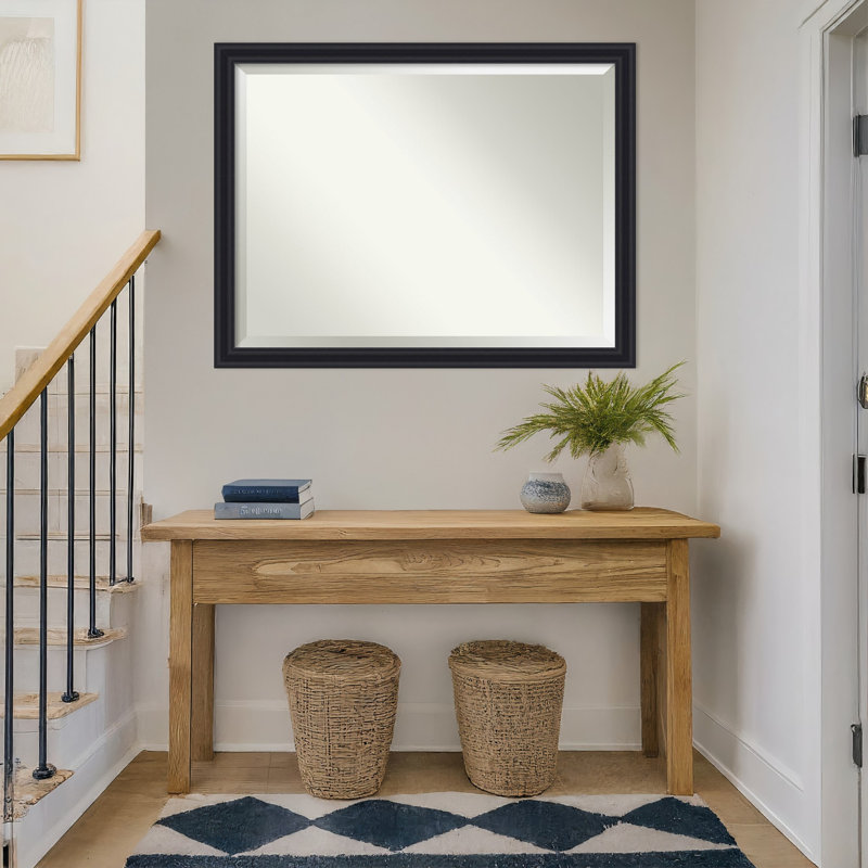 Dalat Beveled Framed Wall Mirror, Black, 33.75" x 43.75"