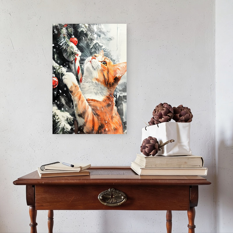 Arbre de Noël contemporain curieux, H 24 po x l 16 po