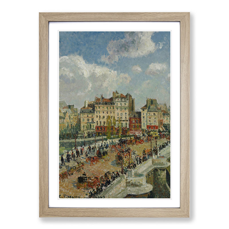 The Pont Neuf by Camille Pissarro - Framed Print, Oak Framed, 65cm H x 48cm W x 2cm D