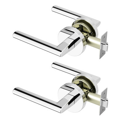 Levier de porte de passage Brio de style moderne dissimulé pour (couloir et garde-robe) - Style minimaliste élégant en chrome