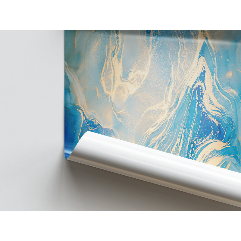 Marble Luxury Wall Art: Shimmering Canvas Print for Elegant Decor, Black Floater Framed, 20 cm H x 30 cm W