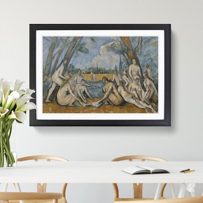 The Large Bathers by Paul Cezanne - Picture Frame Painting, Black, 48cm H x 65cm W x 2cm D