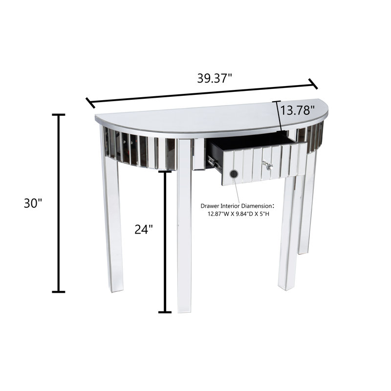 100cm Glass Top Console Table