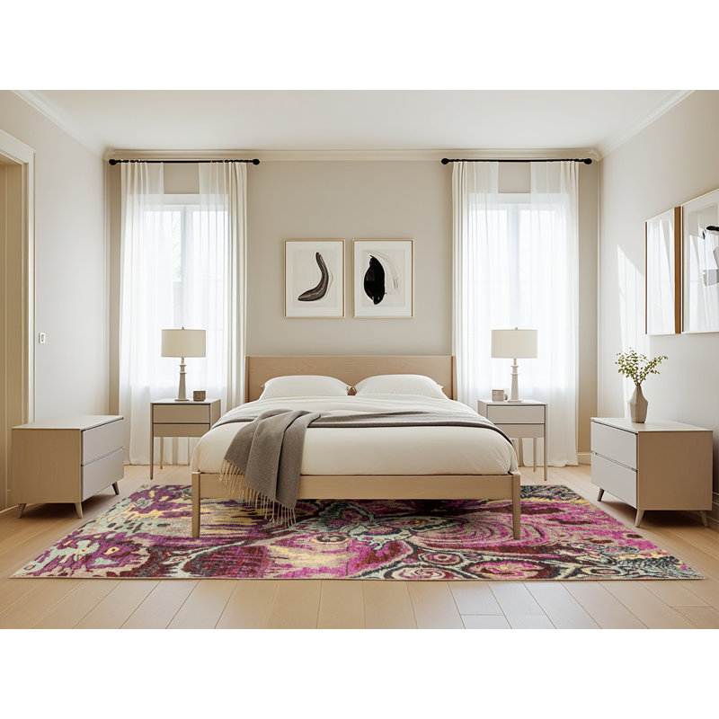Crotzer Abstract Indoor Rug, Rectangle 5' x 8'