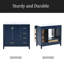 Ensemble de meuble-lavabo 36 po avec lavabo 36 po, armoire de salle de bain moderne à 4 tiroirs, ensemble de meuble-lavabo autoportant en bois avec pieds en bois massif, bleu