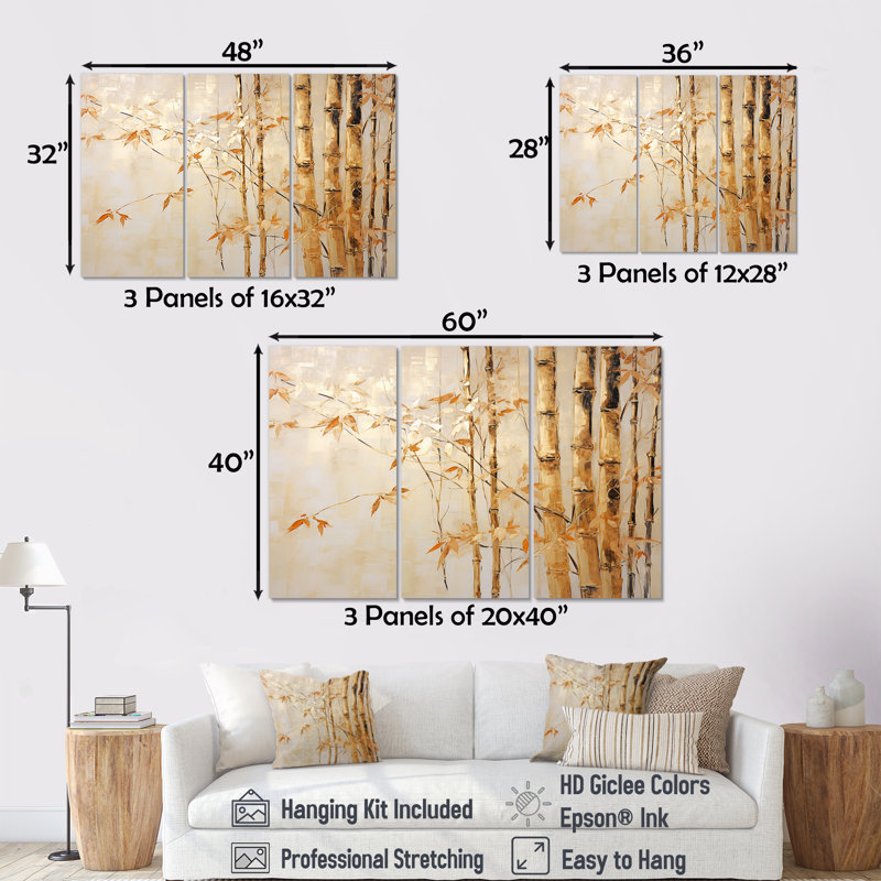 «Blue Mom and Zen Zen Moment», ensemble d'art mural sur toile en bambou, Toile tendue, H 40 po x l 60 po x P 1 po