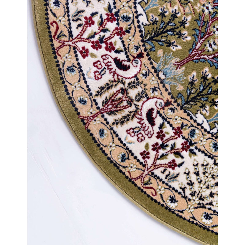 Tapis traditionnel Kelayeh couleur lierre