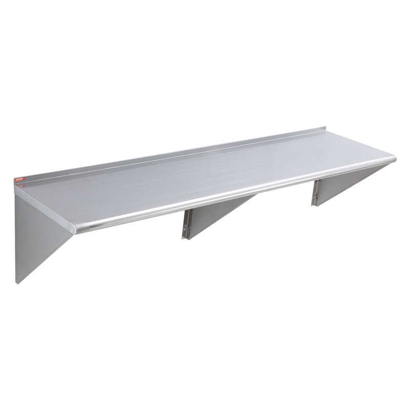 Metal Floating Shelf, 18" H x 72" W x 2.4" D