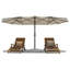 Parasol rectangulaire double face avec base et sac de sable - Parasol de marché pour piscine -2141382174