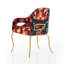Fauteuil d'appoint Premier Vivo à revêtement rembourré et à motifs, avec pieds dorés-47372500
