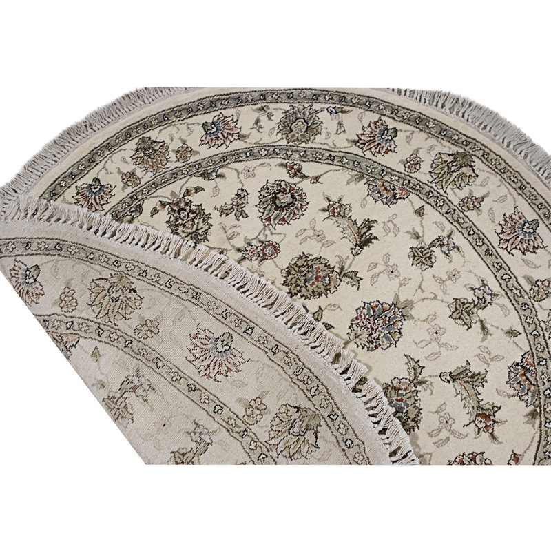 High-Quality Hand-Knotted Ivory Area Rug