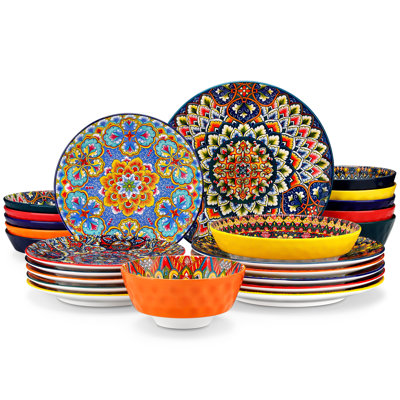 LUMIPLATE Porcelain China Dinnerware - Service for 6