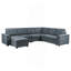 Canapé modulaire 119 places en tissu tissé gris 119 po avec repose-pieds