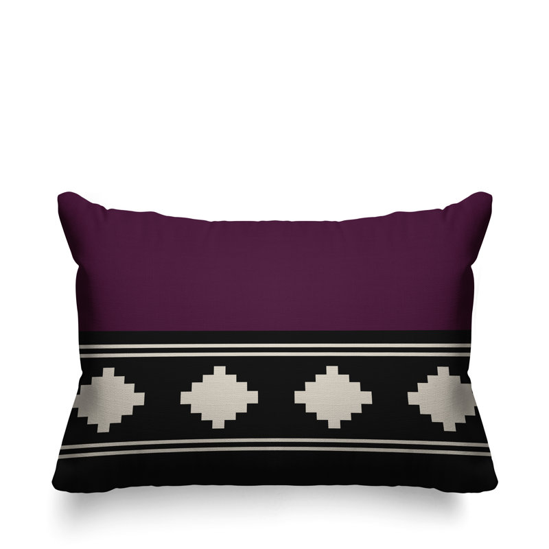 Coussin intérieur / extérieur Ector Southwestern, Mauve