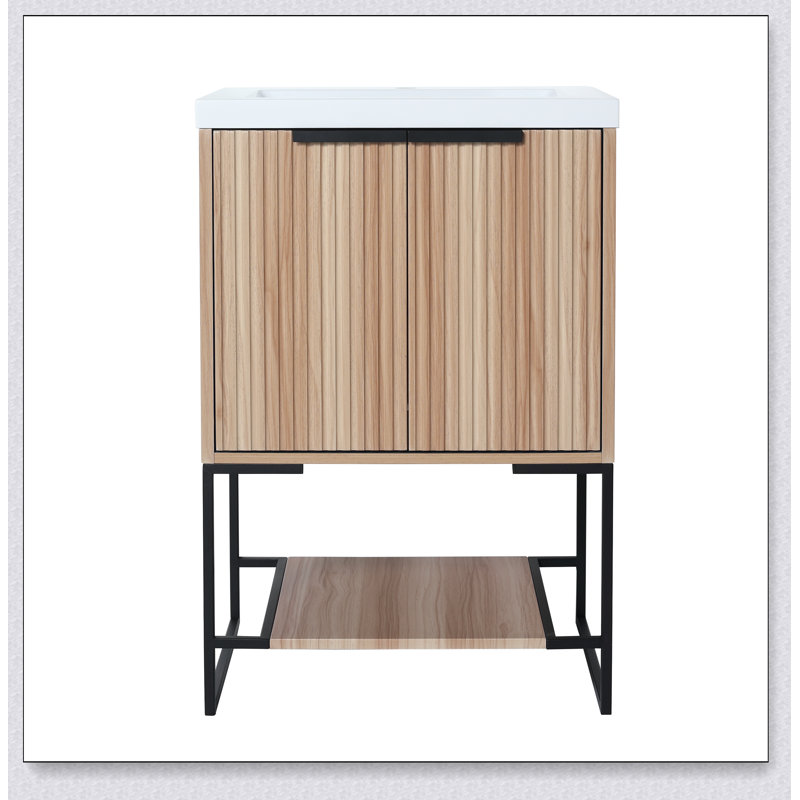 Meuble-lavabo autoportant de 24 po avec lavabo en résine