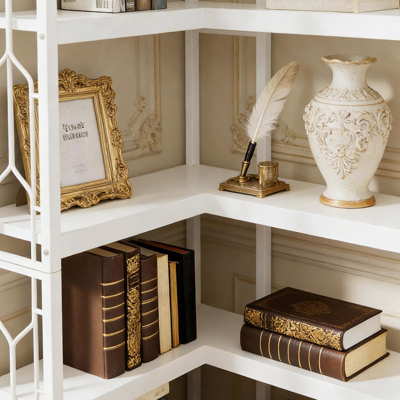 Bibliothèque de coin Nordic Etagere, tablette hexagonale à 7 niveaux pour une utilisation efficace de l'espace et une organisation élégante