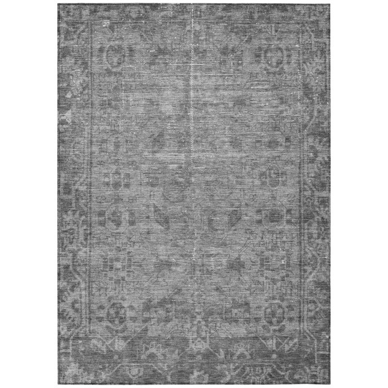 Tapis oriental lavable intérieur gris 9 'X 12'