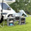 Cuisine de camping pliante avec armoires pare-brise en tissu bleu-1253010330