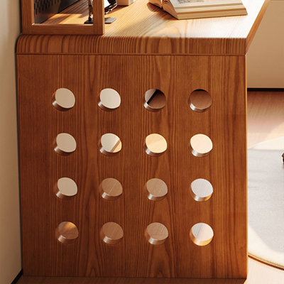 Bureau en bois massif en L Burlywood