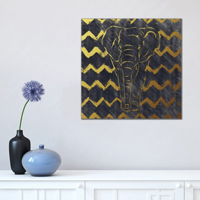 Brushed Elephant 1 Piece Wrapped Canvas Painting