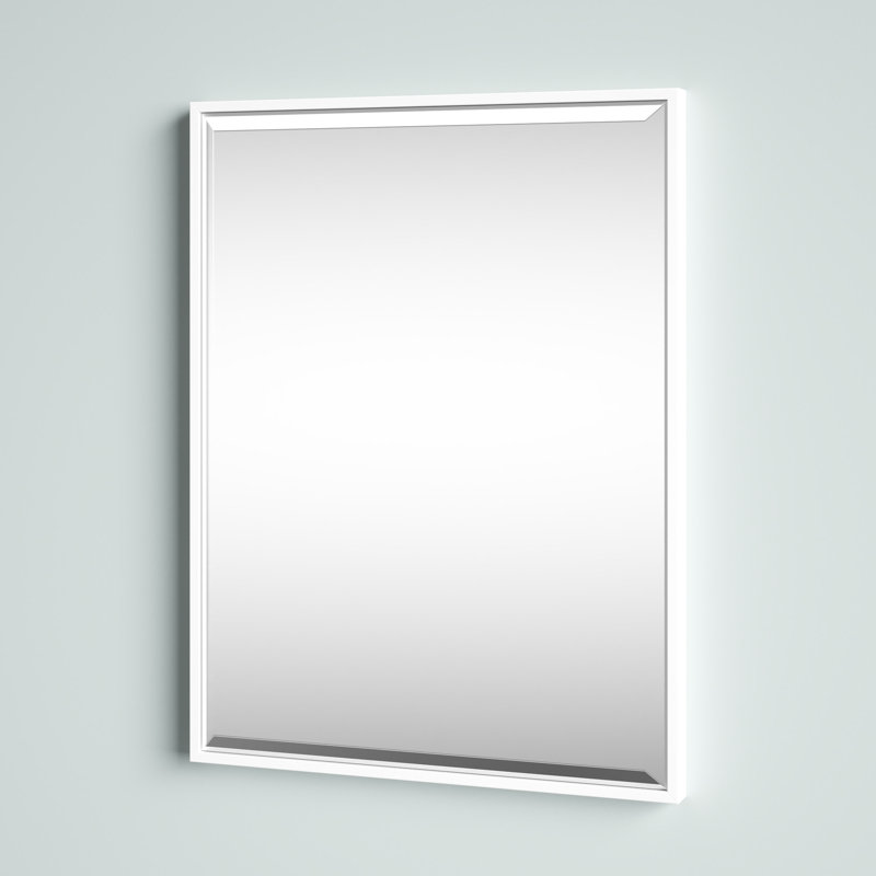 Miroir traditionnel biseauté Logsdon, 18 po x 24 po, Blanc