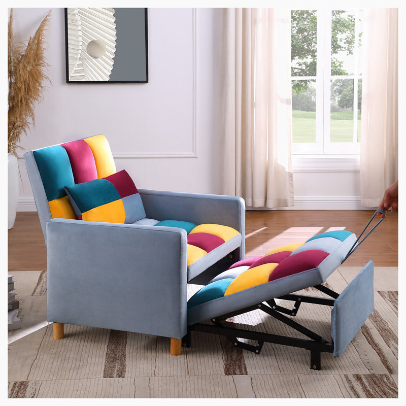 Chaise longue en velours Gratienne