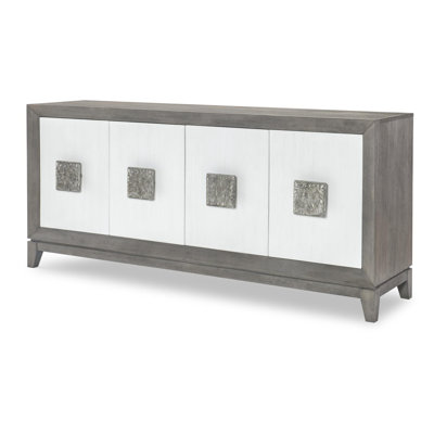 Donajean Credenza, 4 Doors, 1 Drawer, silver tray, 4 Adj/Rem Shelves, Wire Management