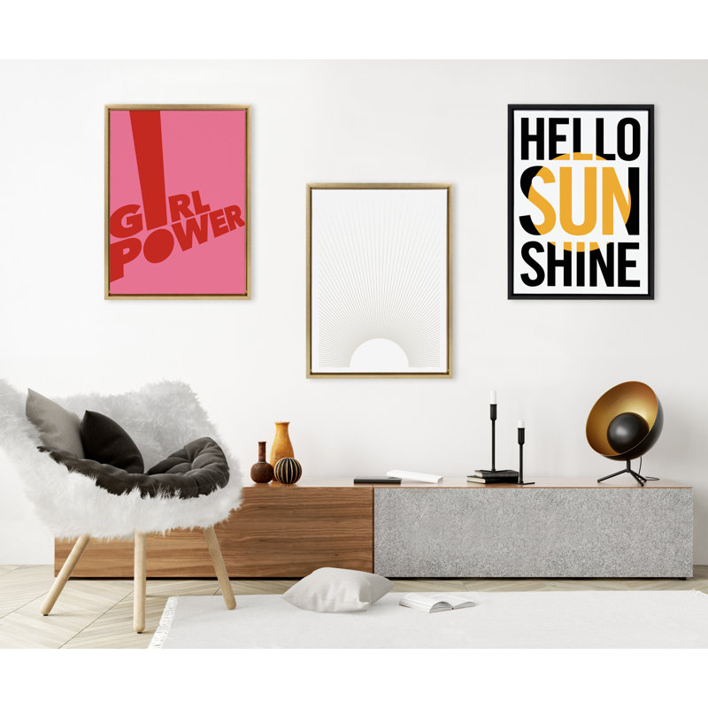 «Sun Rays» par Rocket Jack, reproduction d'art sur toile encadrée, 18 po x 24 po, Doré