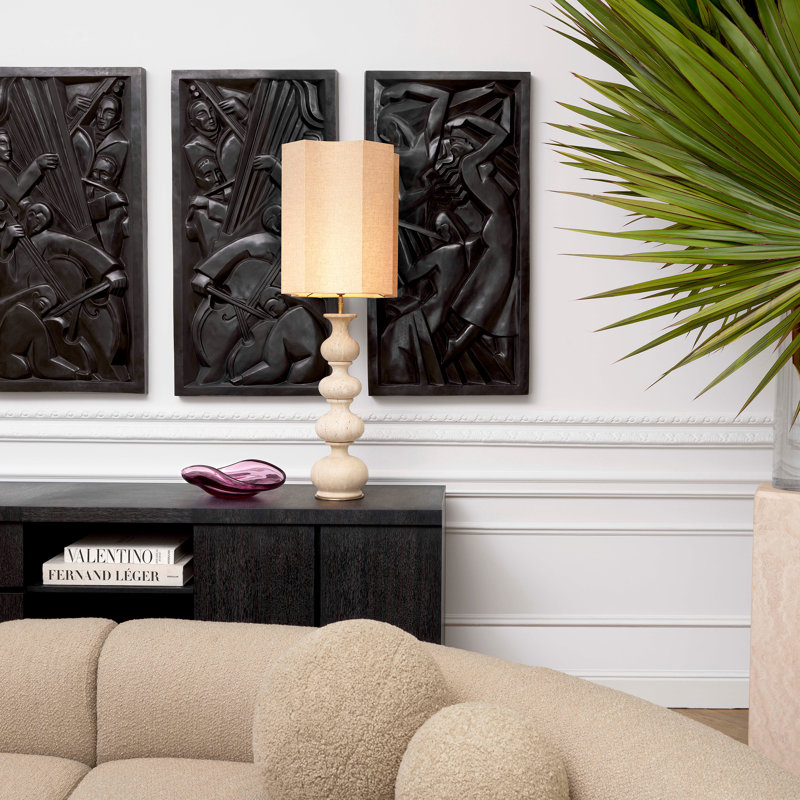 Table Lamp Mabel Travertine Excl Shade