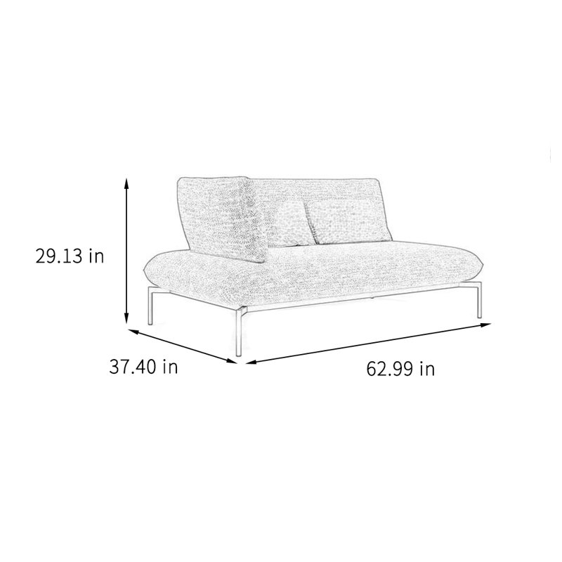 Chaise longue paresseuse unique, Orienté à gauche (vu de face)