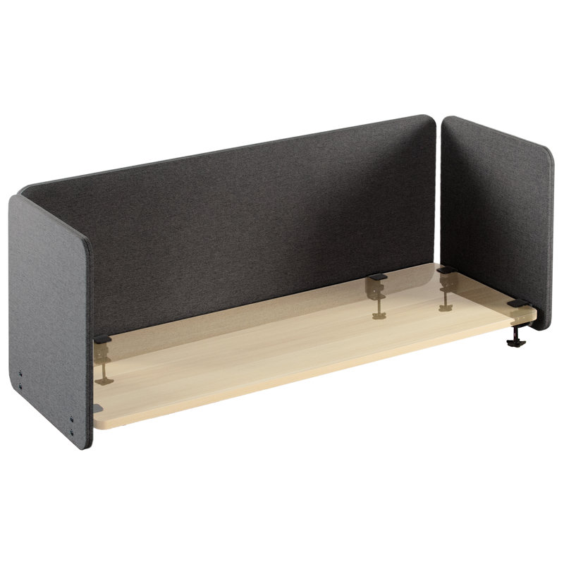 Full Privacy Panel Clamp-on Kit for 60" x 24" Desk, Dark Grey