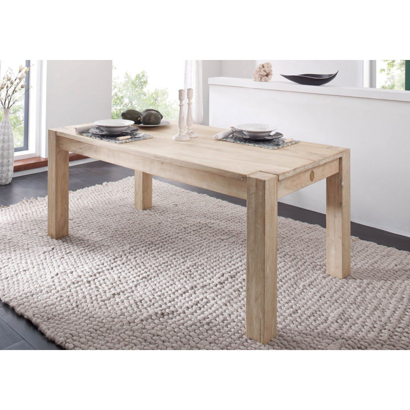 Acacia Solid Wood Dining Table, H76 x L140 x W90cm