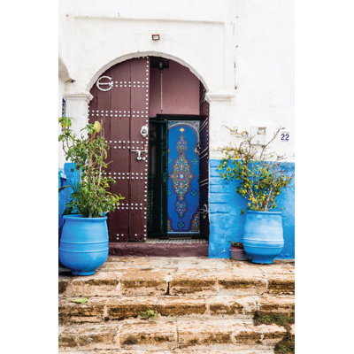 Morocco Doorway and Planters 1 Piece Wrapped Canvas Wall Art