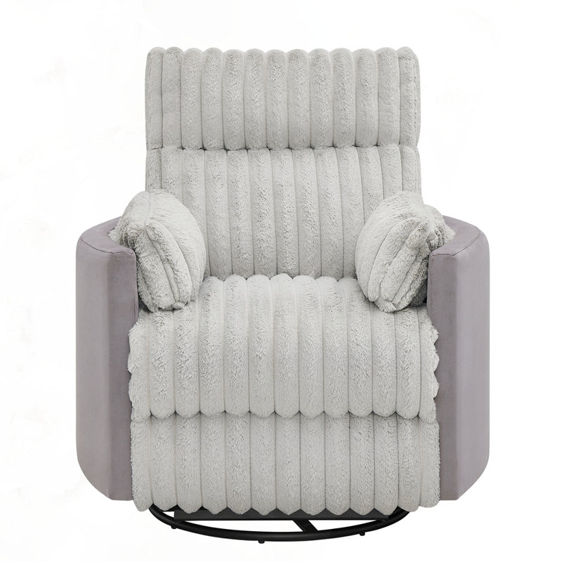 Fauteuil inclinable manuel en velours côtelé, Gris