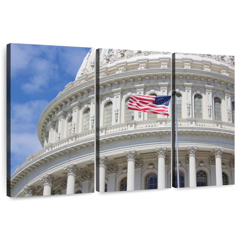 Lilie Capitol Building Flag, 24" H x 38" W