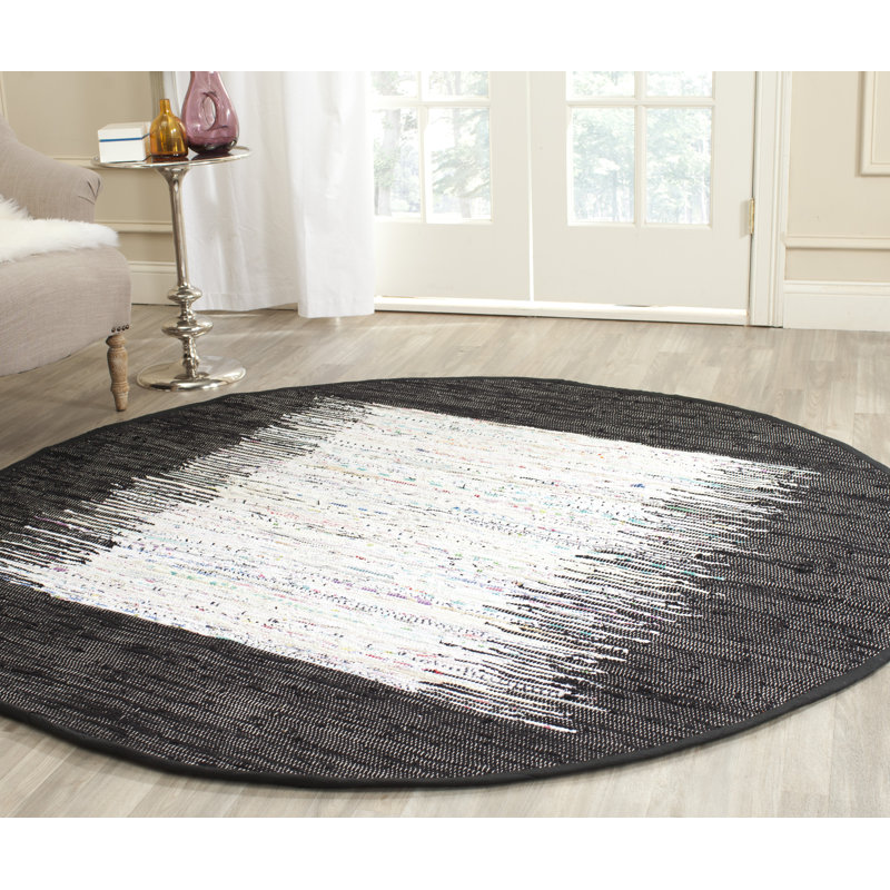 Tapis en coton tissé à la main Paynter, Rond 4 pi