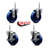 4 Inch_Solid Poly Wheel Swivel 3/4 Inch_Threaded Stem Caster Set 2 Brakes