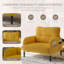 Fauteuil d'appoint basique simple en tissu de velours côtelé et confortable en velours côtelé-234536001