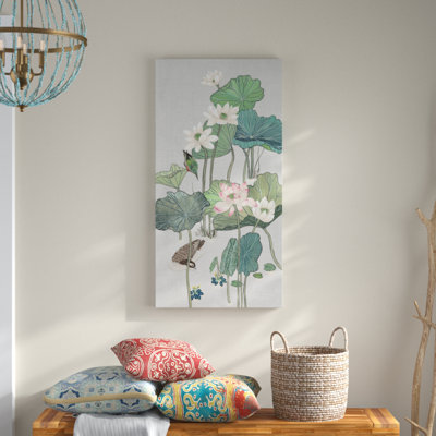 « lotus étang ii », peinture sur toile tendue