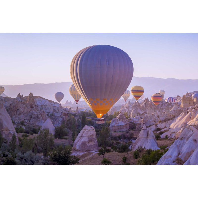 Montgolfières - photographie sur toile tendue, H 12 po x l 18 po